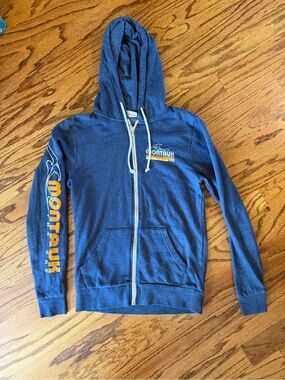 Men's Blue Zip-Up Hoodie Sweatshirt
